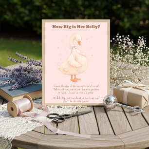 Pink A Silly Goose How Big Is Her Belly Invitation
