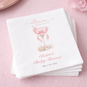 Pink A Tini One Elegant Girl Baby Shower Napkin