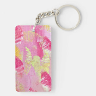 Pink Abstract Art Acrylic Keychain