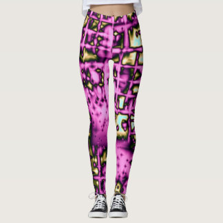 Pink Abstract Art Leggings