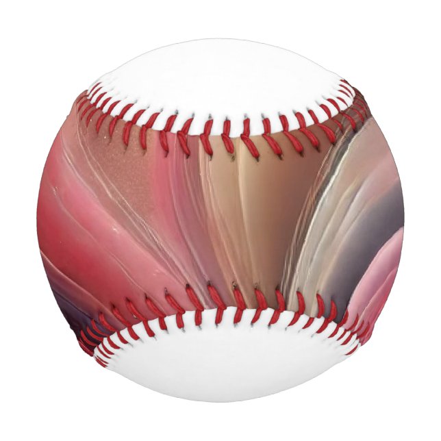 Pink Abstract Baseball with Elegant Design (Front)