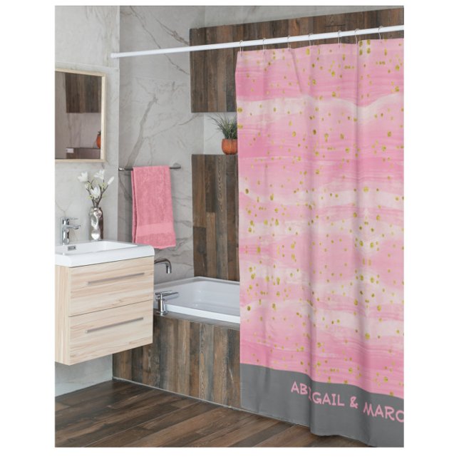 Pink Abstract Bath Shower Curtain (Creator Uploaded)