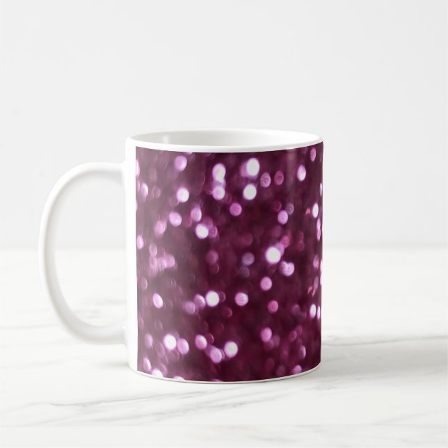 Pink abstract, bokeh defocused lights. coffee mug (Left)