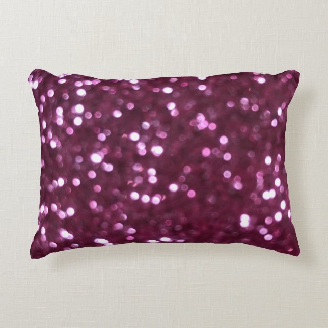 Pink abstract, bokeh defocused lights. decorative cushion (Front)
