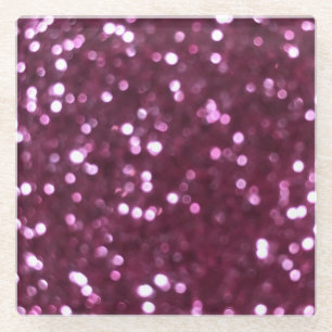 Pink abstract, bokeh defocused lights. glass coaster