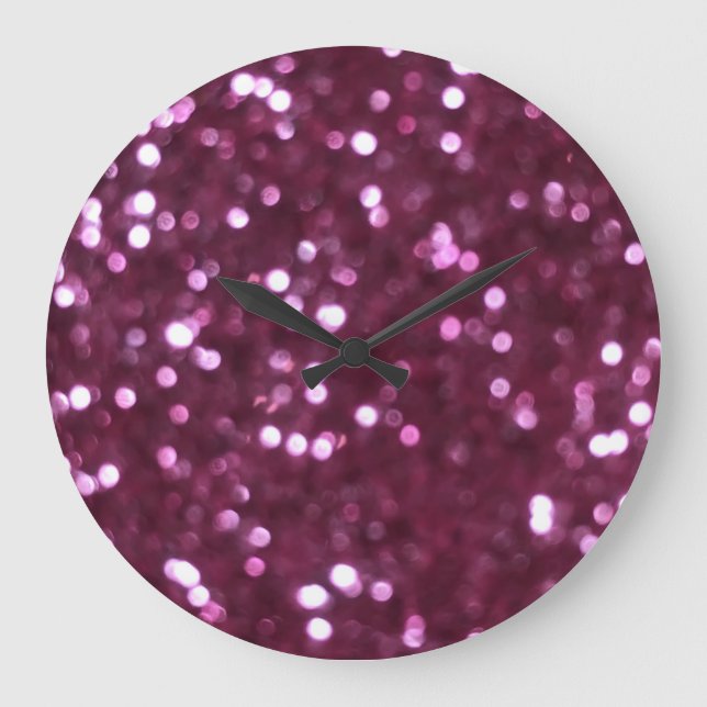 Pink abstract, bokeh defocused lights. large clock (Front)