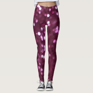 Pink abstract, bokeh defocused lights. leggings