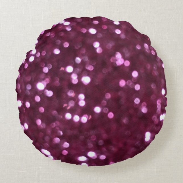Pink abstract, bokeh defocused lights. round cushion (Front)