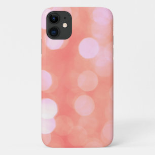 Pink abstract bokeh light dots, feminine design iPhone 11 case