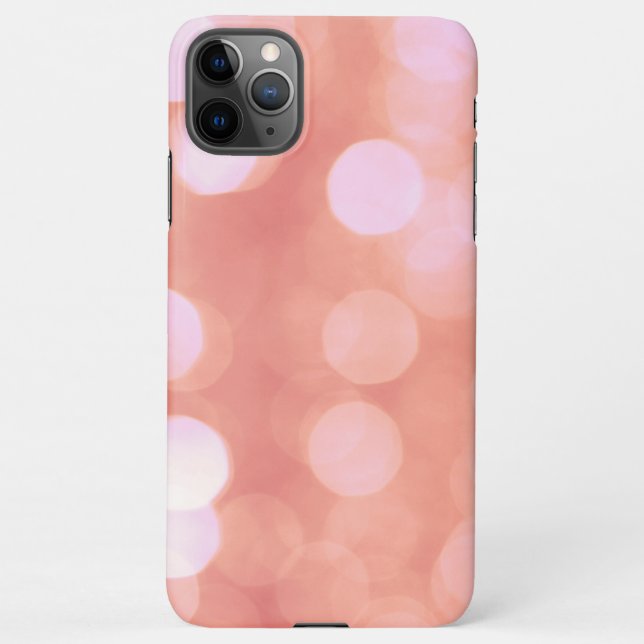 Pink abstract bokeh light dots, feminine design iPhone case (Back)