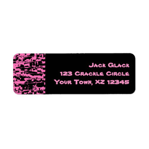 Pink Abstract Crackle Return Address Label