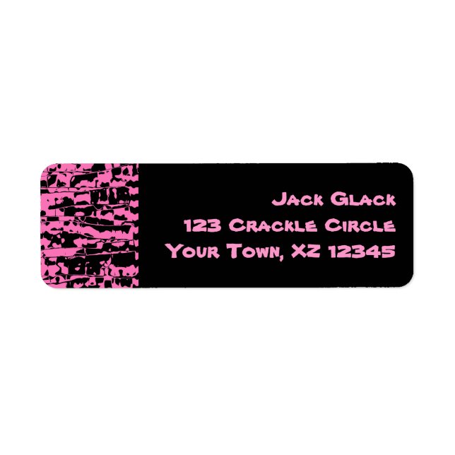Pink Abstract Crackle Return Address Label (Front)