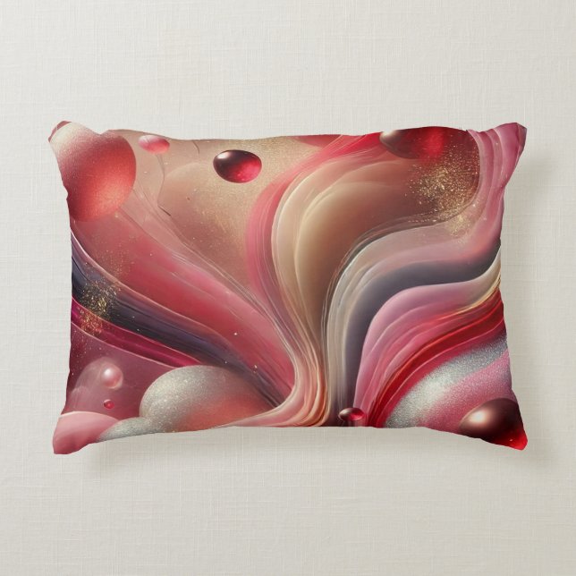 Pink Abstract Design Accent Pillow (Front)