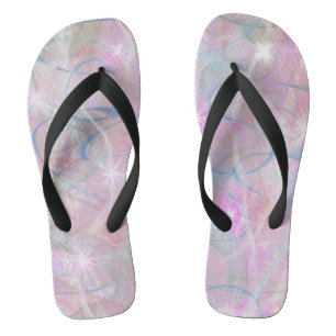 Pink Abstract Flip Flops