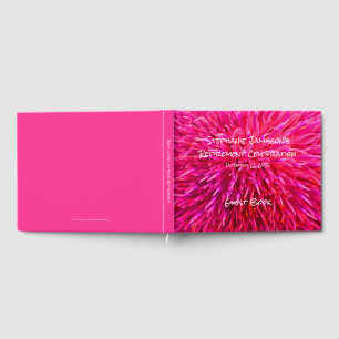 Pink Abstract Floral Retirement Party Memory Guest Book