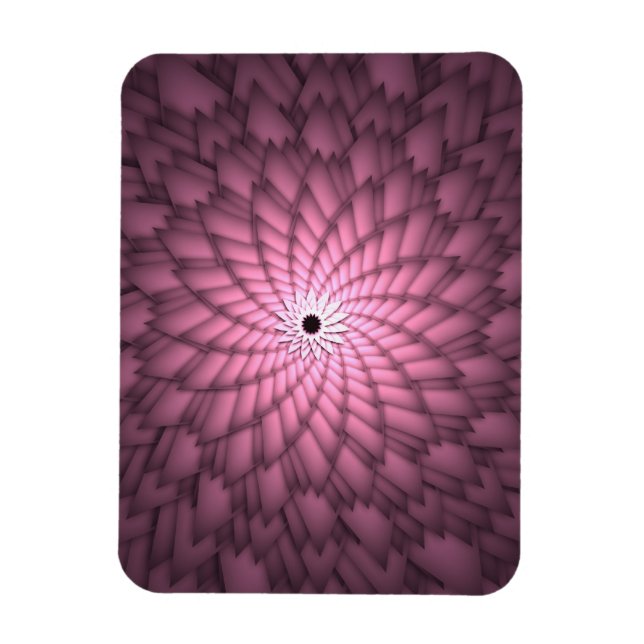 Pink Abstract Flower Art Magnet (Vertical)
