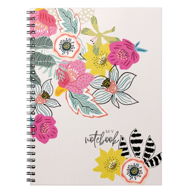 Pink Abstract Flower Pattern | Notebook Journal (Front)