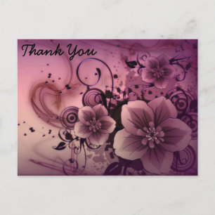 Pink Abstract Flowers Postcard
