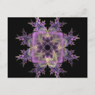Pink Abstract Fowers Postcard