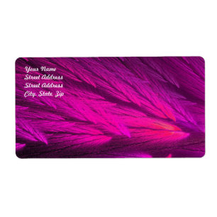 Pink Abstract Fractal Shipping Label