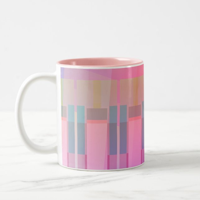 Pink Abstract Geometric Mug (Left)