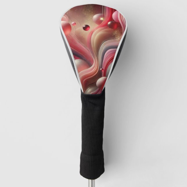 Pink Abstract Golf Head Cover (Front)