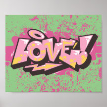 Pink Abstract Graffiti LOVE