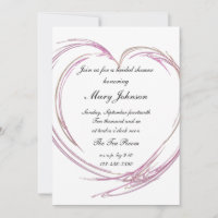 Pink Abstract Heart Bridal Shower