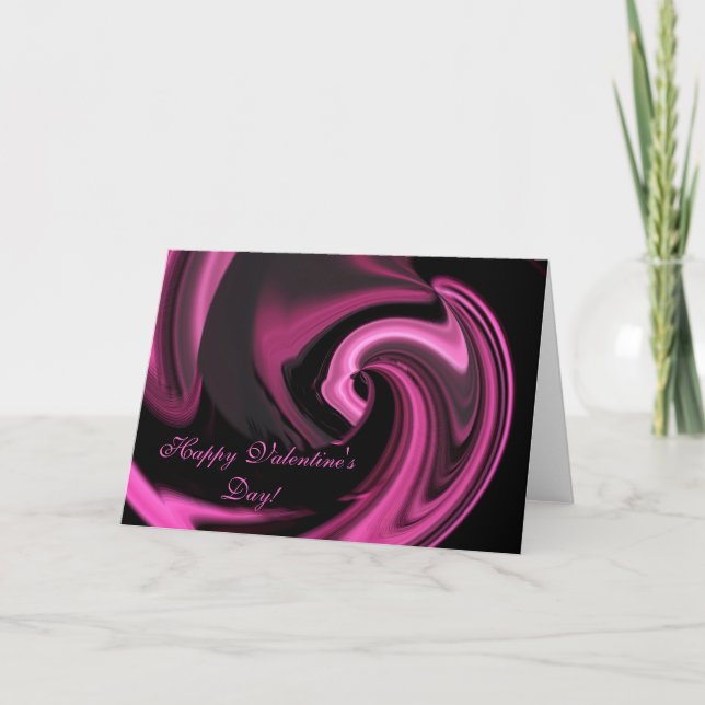 Pink Abstract Heart Valentine's Day Card (Front)