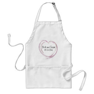 Pink Abstract Heart Wedding Standard Apron