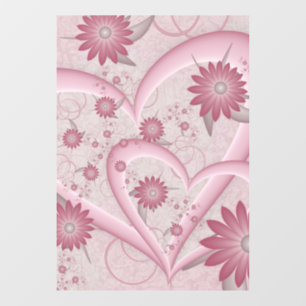 Pink Abstract Hearts & Flowers Love Fractal Art