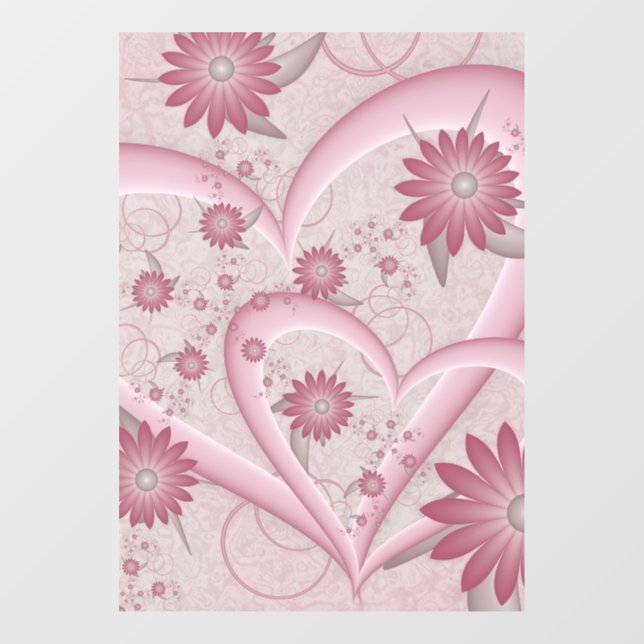 Pink Abstract Hearts & Flowers Love Fractal Art (Sheet)