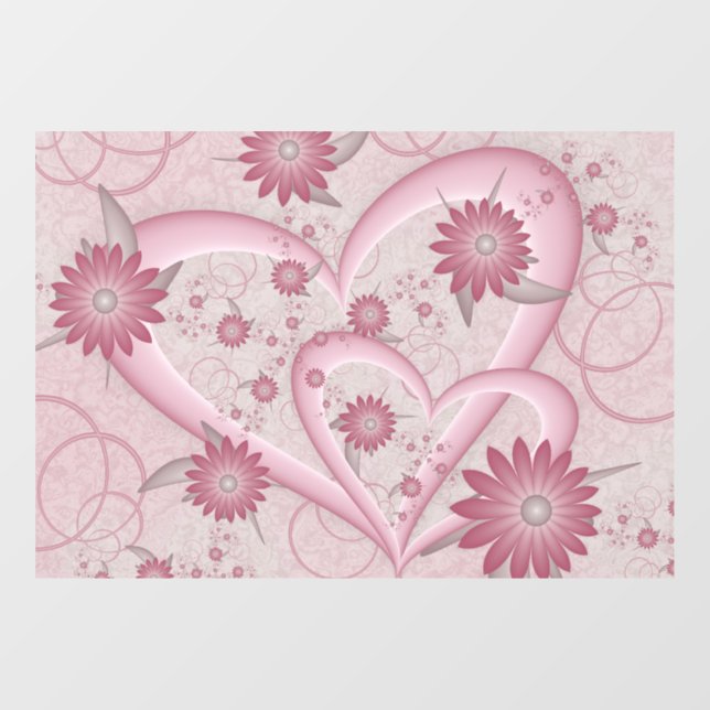 Pink Abstract Hearts & Flowers Love Fractal Art (Sheet)