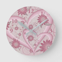Pink Abstract Hearts & Flowers Love Fractal Art