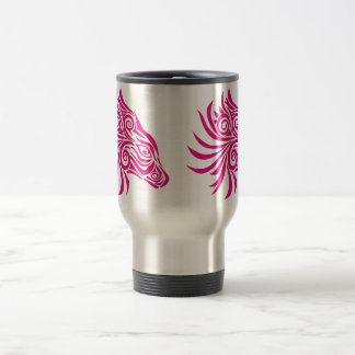 Pink Abstract Horse Head Travel Mug