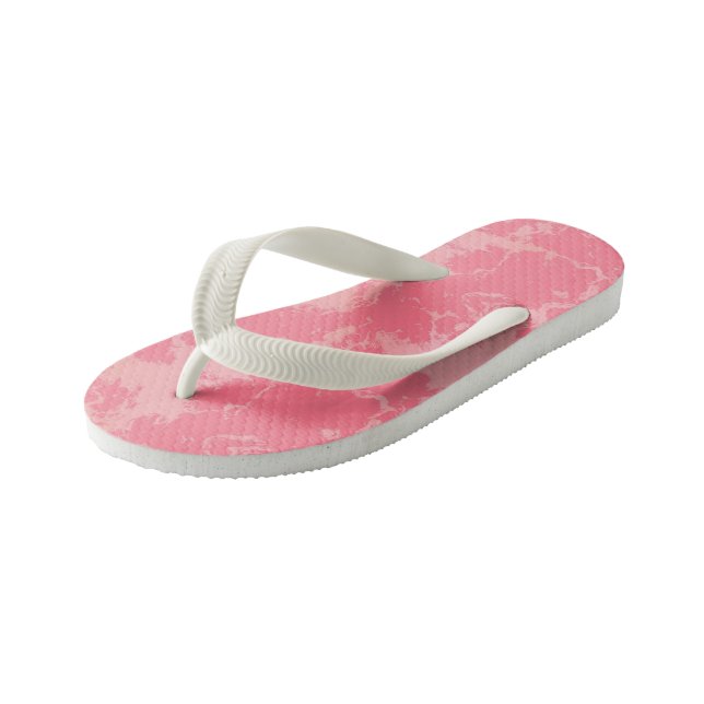 Pink Abstract Kid's Thongs (Angled)