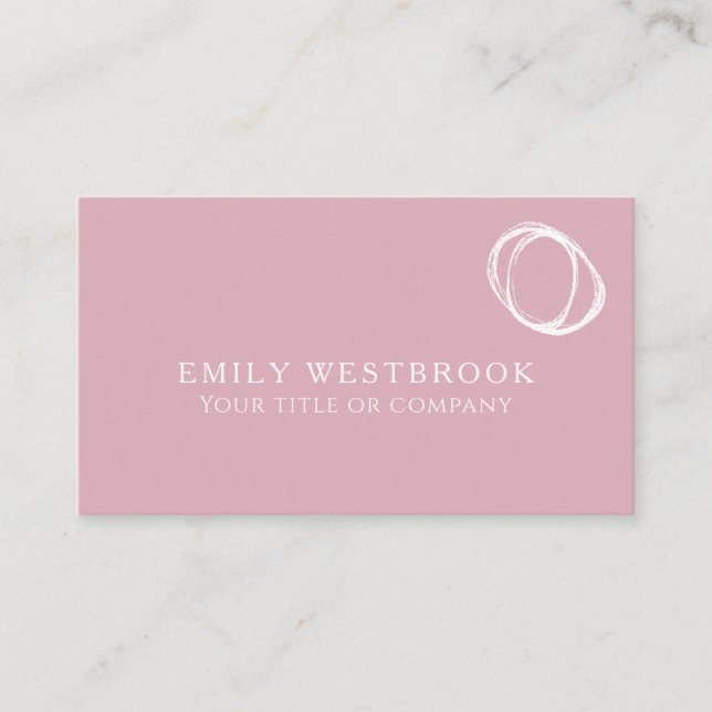 Pink Abstract Minimalist Art Professional Business Card (Front)