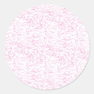 Pink Abstract Office File Folder Set Classic Round Sticker