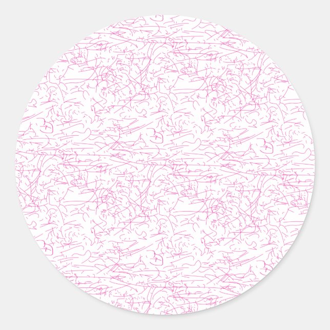 Pink Abstract Office File Folder Set Classic Round Sticker (Front)