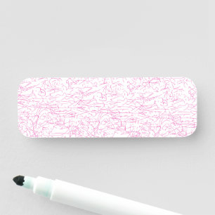 Pink Abstract Office File Folder Set Name Tag