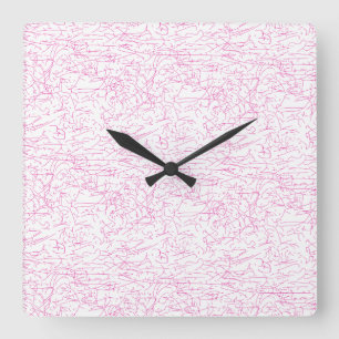 Pink Abstract Office File Folder Set Square Wall Clock
