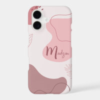 Pink Abstract Organic Shapes iPhone Case