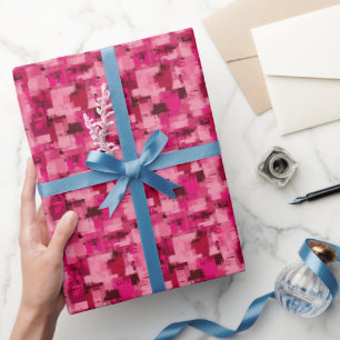 Pink Abstract Paint Wrapping Paper