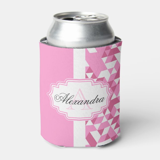 Pink Abstract Pattern Can Cooler (Can Front)