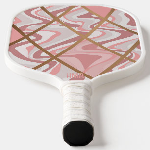 Pink Abstract Pattern Personalised Pickleball Paddle