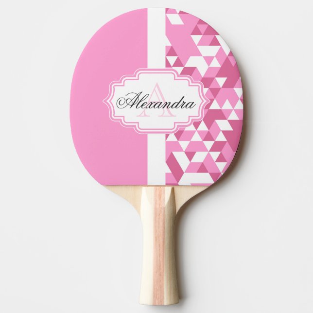 Pink Abstract Pattern Ping Pong Paddle (Front)