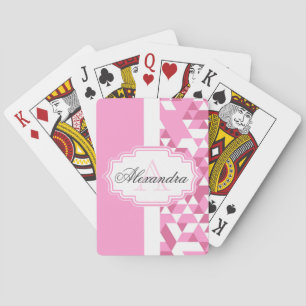 Pink Abstract Pattern Playing Cards