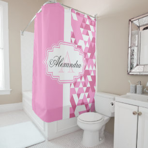 Pink Abstract Pattern Shower Curtain