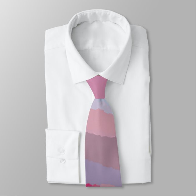 Pink Abstract Pattern Tie (Tied)