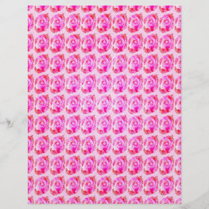 Pink Abstract Roses Bulk Scrapbook Paper Pages